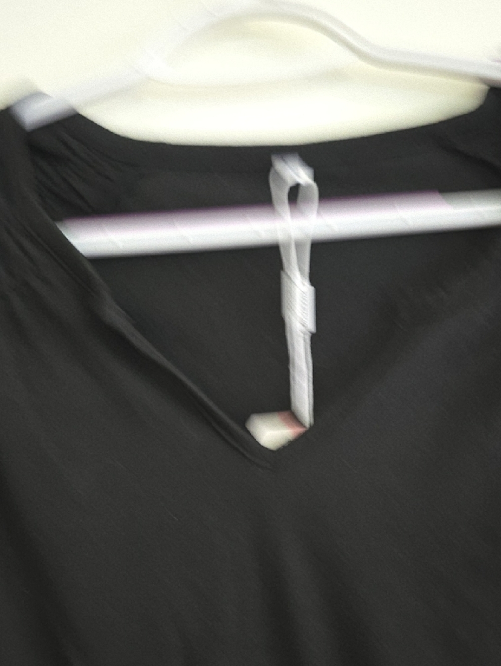 Black Smocked Shoulder Short Sleeve Tee - Picture 4 of 5